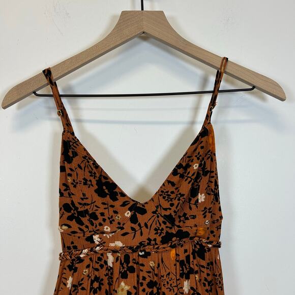 Free People x Revolve Kaley Mini Dress in Copper Combo Floral Mini Dress Sz 6 - Picture 5 of 9